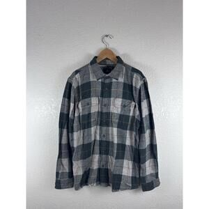 Rip Curl Mens Medium Plaid Flannel Shirt Green Gray Long Sleeve